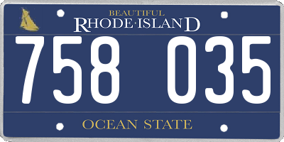 RI license plate 758035