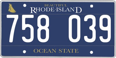 RI license plate 758039