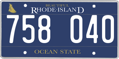 RI license plate 758040