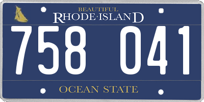 RI license plate 758041