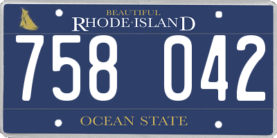 RI license plate 758042