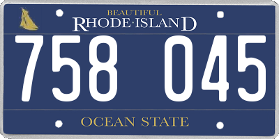 RI license plate 758045
