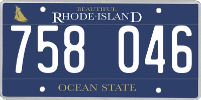 RI license plate 758046