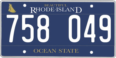 RI license plate 758049
