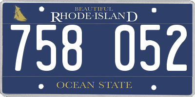 RI license plate 758052