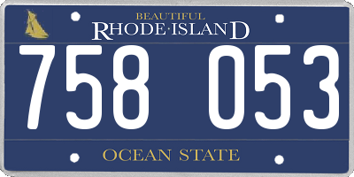 RI license plate 758053