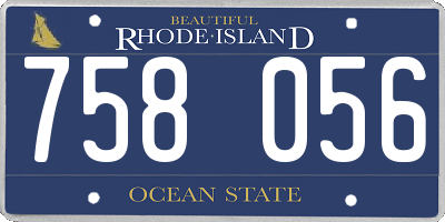 RI license plate 758056