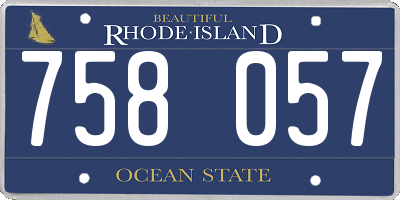 RI license plate 758057