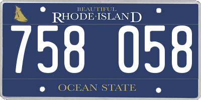 RI license plate 758058