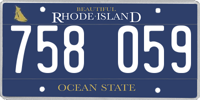 RI license plate 758059