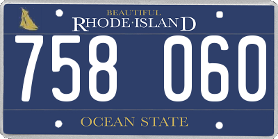 RI license plate 758060