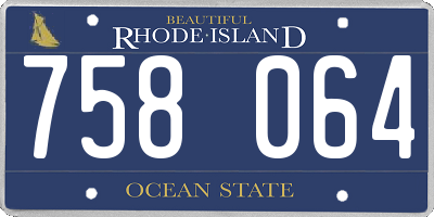 RI license plate 758064