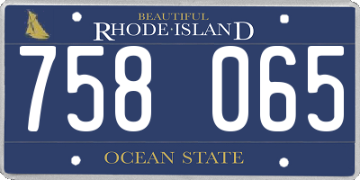 RI license plate 758065