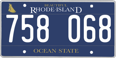 RI license plate 758068