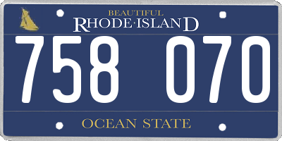 RI license plate 758070