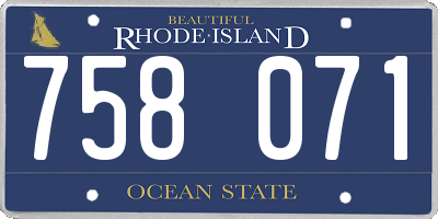RI license plate 758071