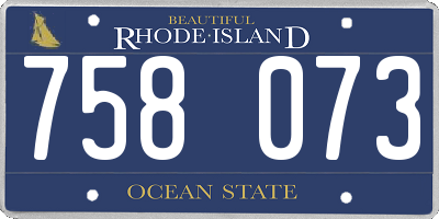 RI license plate 758073