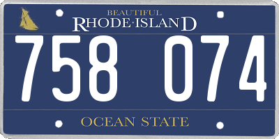 RI license plate 758074