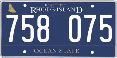 RI license plate 758075