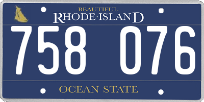 RI license plate 758076
