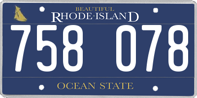 RI license plate 758078