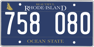RI license plate 758080