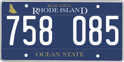 RI license plate 758085