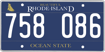 RI license plate 758086