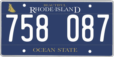RI license plate 758087