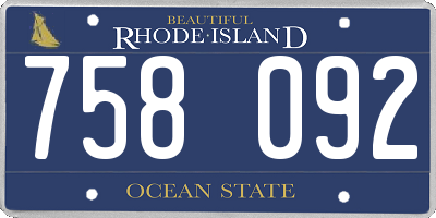 RI license plate 758092