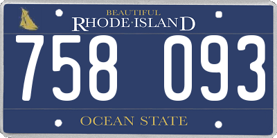 RI license plate 758093