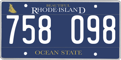 RI license plate 758098