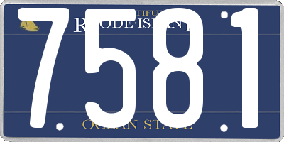 RI license plate 7581
