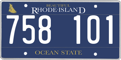 RI license plate 758101