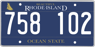 RI license plate 758102