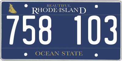 RI license plate 758103