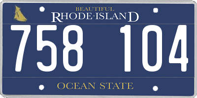 RI license plate 758104