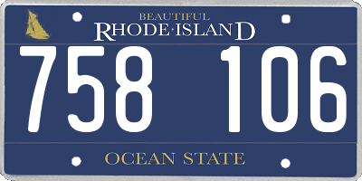 RI license plate 758106