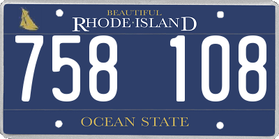 RI license plate 758108
