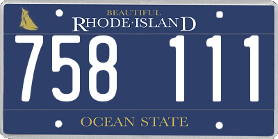 RI license plate 758111