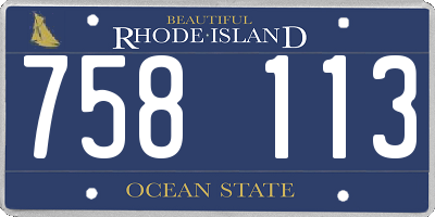 RI license plate 758113