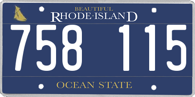 RI license plate 758115