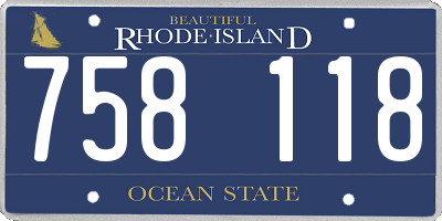 RI license plate 758118