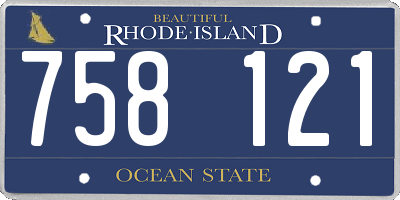 RI license plate 758121