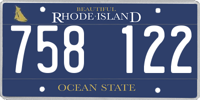 RI license plate 758122