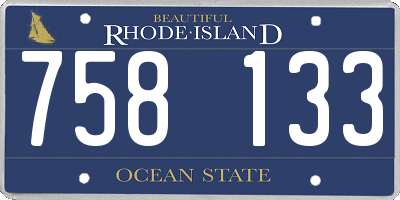 RI license plate 758133