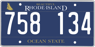 RI license plate 758134