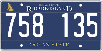 RI license plate 758135