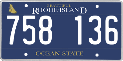 RI license plate 758136