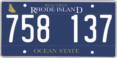 RI license plate 758137
